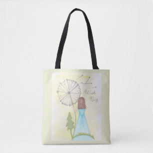 Bolso De Tela Deseos en una niñita de diente de león