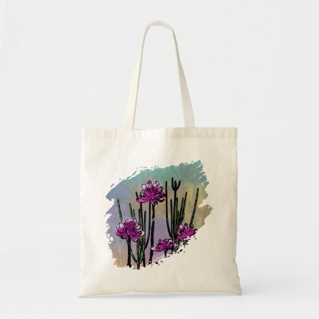 Bolso De Tela Desert Bloom Paint Splatter Tote Bag (Frente)