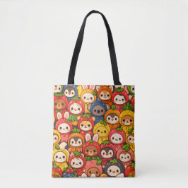 Bolso De Tela Desfile de Amigos Frutas | Chibi Animal Cute