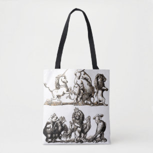 Bolso De Tela Desfile de animales de cuento vintage: Arte de par