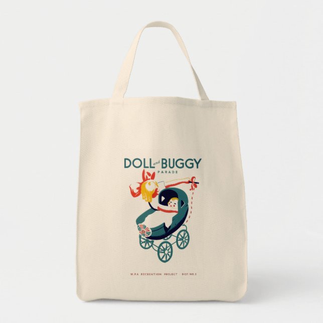 Bolso De Tela Desfile de muñecas y buggy (Frente)