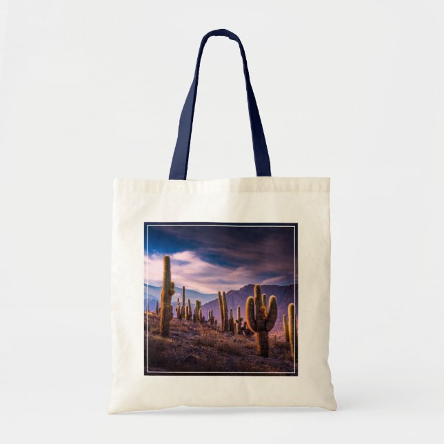 Bolso De Tela Desiertos | Paisaje Cactus Argentina (Frente)