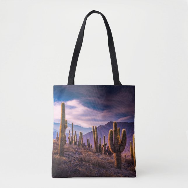 Bolso De Tela Desiertos | Paisaje Cactus Argentina (Anverso)