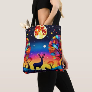 Bolso De Tela Deslumbramiento nocturno del bosque