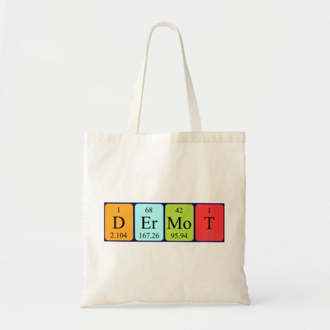 Bolso De Tela Desmot nombre de tabla periódica tote bag (Frente)