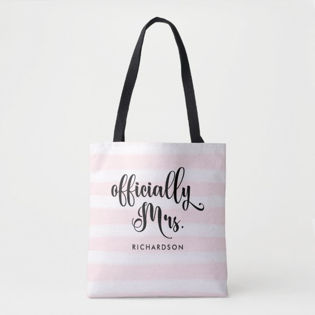 Bolso De Tela Desnudo Oficialmente Sra. | Nueva novia personaliz (Anverso)