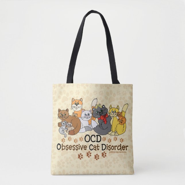 Bolso De Tela Desorden obsesivo del gato de OCD (Anverso)