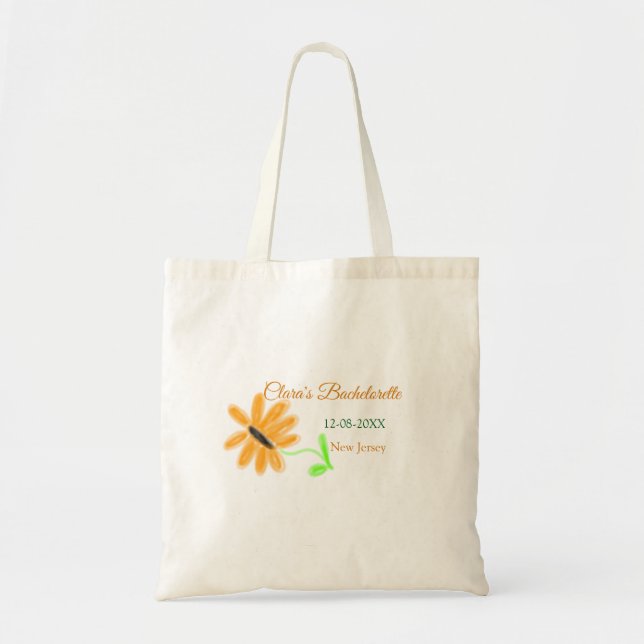 Bolso De Tela Despedida de soltera agregar nombre fecha lugar gi (Frente)