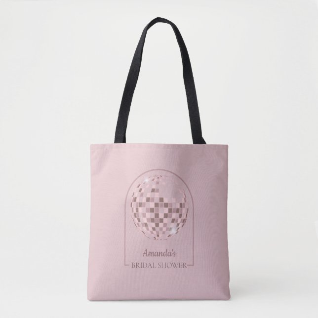 Bolso De Tela Despedida de soltera con boogie disco rosa (Anverso)