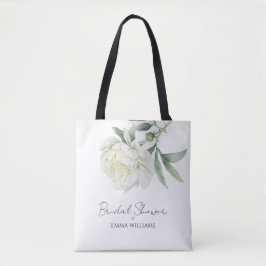 Bolso De Tela Despedida de soltera con flor de peonía acuarela