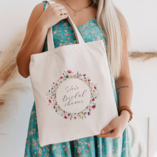 Bolso De Tela Despedida de soltera con flores al estilo de una f