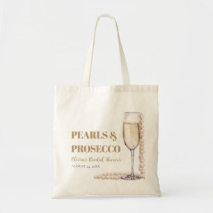 Bolso De Tela Despedida de Soltera con Perlas Modernas y Prosecc