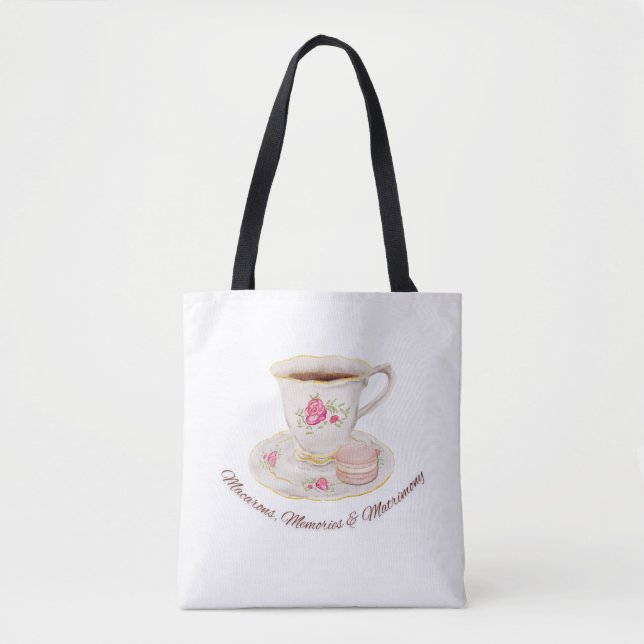 Bolso De Tela Despedida de Soltera Elegante Fiesta de Té para la (Anverso)