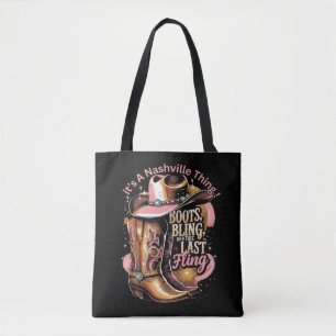 Bolso De Tela Despedida de soltera en Nashville -“Botas, Brillo,