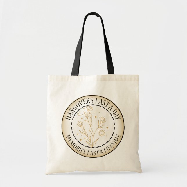 Bolso De Tela  Despedida de soltera Recuerdos de resaca celestia (Frente)