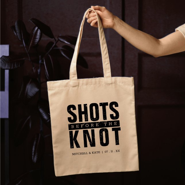 Bolso De Tela Despedida de Soltera Shots Before the Knot (Shots Before the Knot Bachelorette Party Tote Bag
)