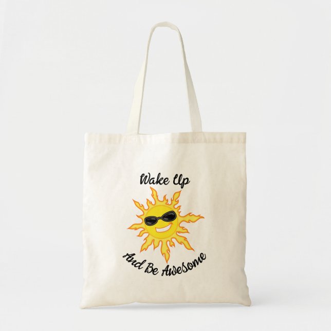 Bolso De Tela Despierta Y Sé Un Maravilloso Sol Con Sombras (Frente)