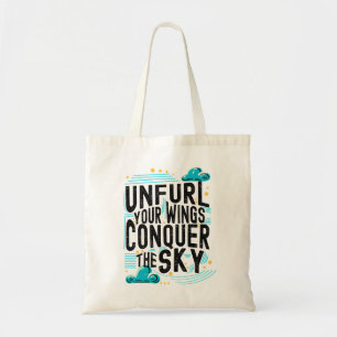 Bolso De Tela Despliegue sus alas conquistar el tipo de letra de