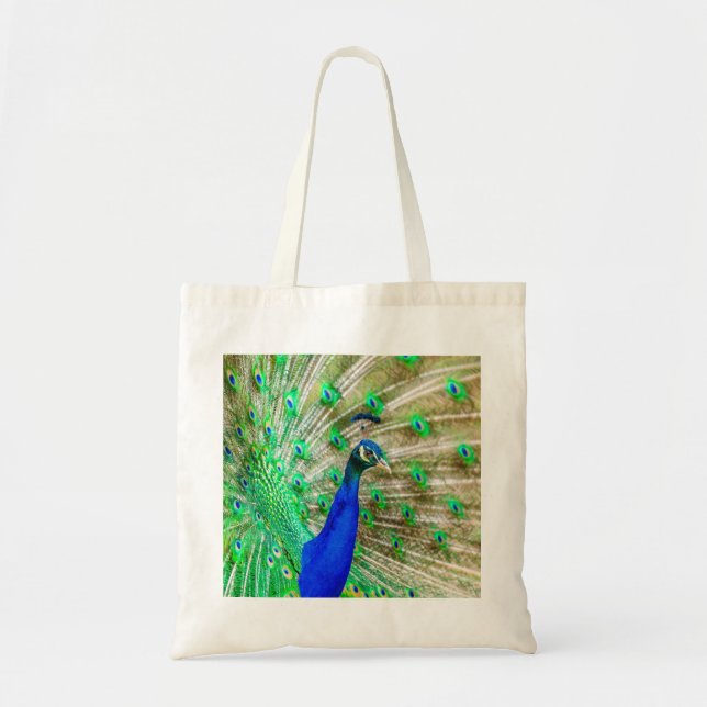Bolso De Tela Desplome de pavo real (Frente)