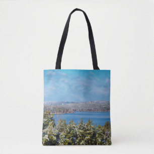 Bolso De Tela Despojo De Nieve En El Lago Rock Table