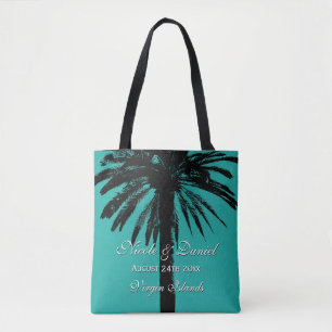 Bolso De Tela Destino de boda de la playa de palmeras tropicales