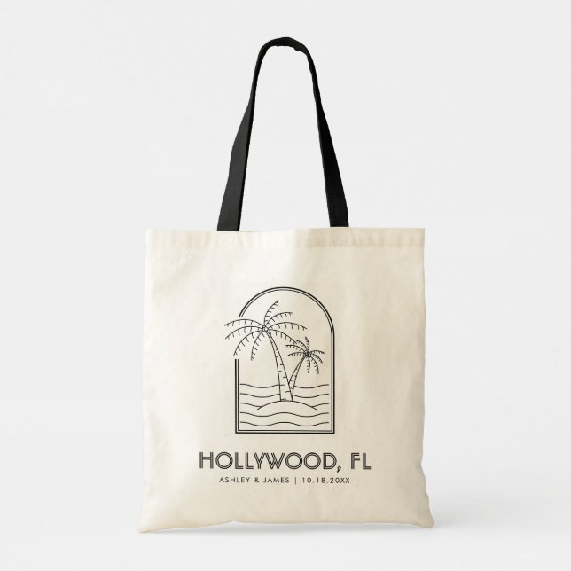 Bolso De Tela Destino de fin de semana Boda de Hollywood Florida (Reverso)