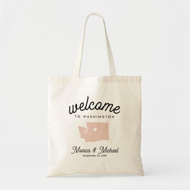 Bolso De Tela Destino de WASHINGTON Boda CUALQUIER COLOR (Frente)