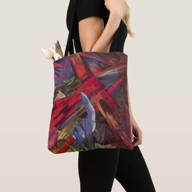 Bolso De Tela Destinos animales por Franz Marc, arte de cubismo  (Detalle)