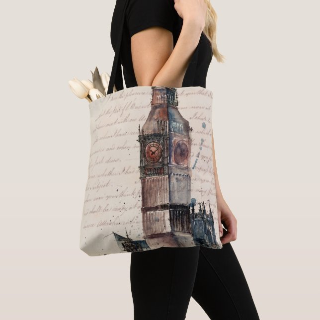 Bolso De Tela Destinos | Cartas antiguas del Big Ben (Detalle)