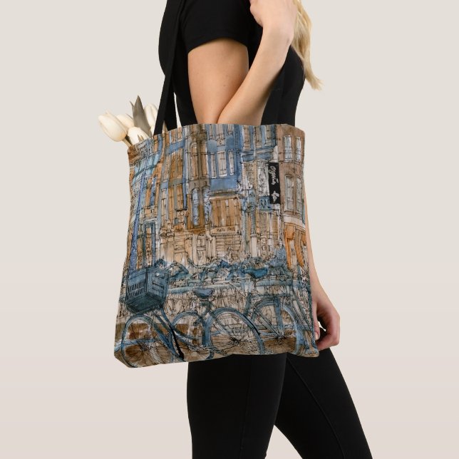 Bolso De Tela Destinos | Vista acuarela Nueva York (Detalle)