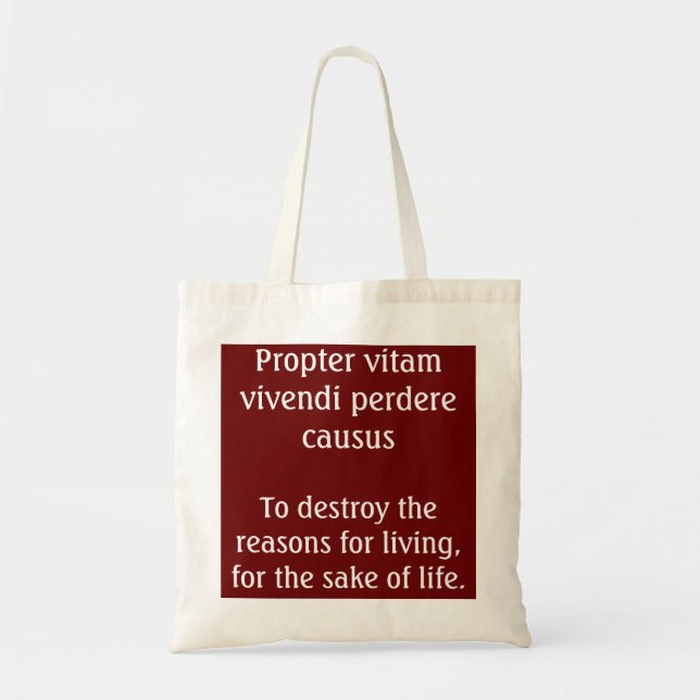 Bolso De Tela Destruir las razones para vivir - Cita juvenil (Frente)