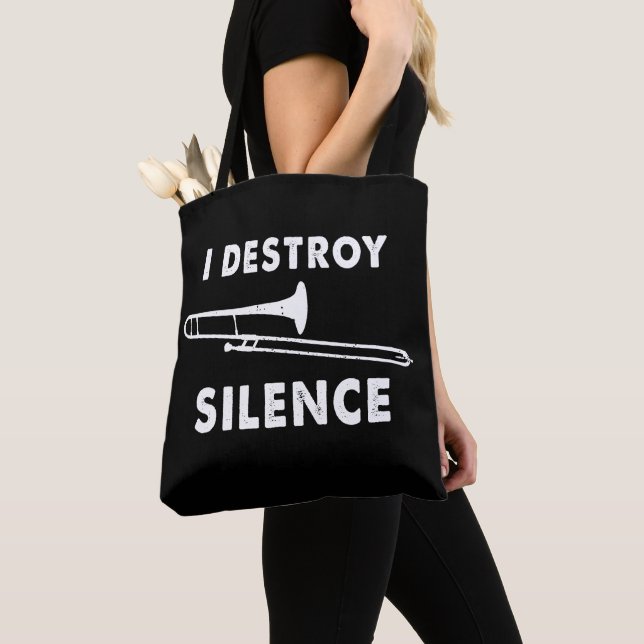 Bolso De Tela Destruyo el silencio - trombonista jugador (Detalle)
