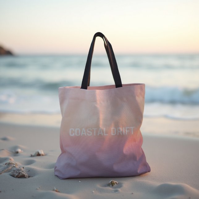 Bolso De Tela Desviación costera - Gradiente de la puesta de sol (Coastal Drift Tote. Soft lavender to peach gradient for a serene sunrise style.)