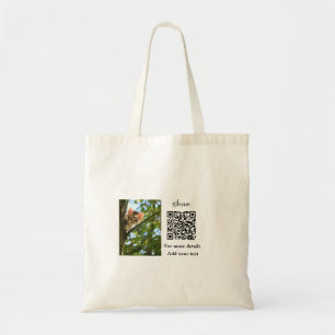 Bolso De Tela Detalles simples de nombres de animales Código QR