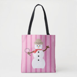 Bolso De Tela Detective de Snowman rosa divertido y divertido
