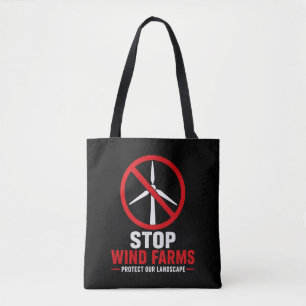 Bolso De Tela Detener granjas eólicas protegen nuestro paisaje