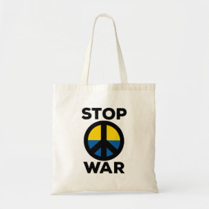 Bolso De Tela Detengan la bandera de guerra de Ucrania