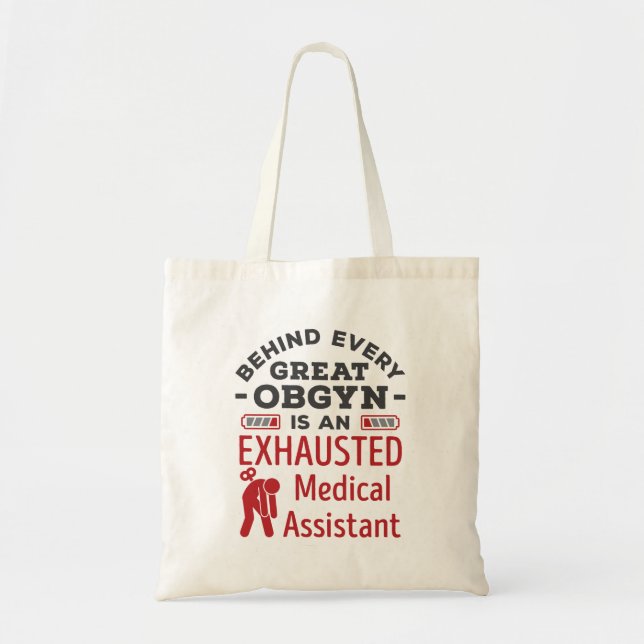 Bolso De Tela Detrás del gran OBGYN Agotado asistente médico (Frente)
