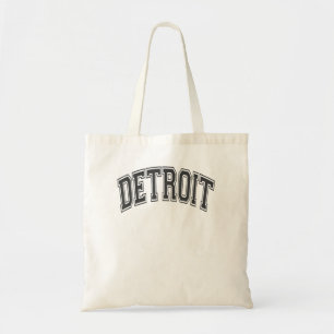 Bolso De Tela Detroit Arched Style Text Black With Black Print