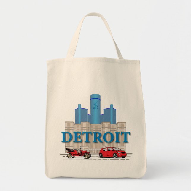 Bolso De Tela Detroit Michigan (Frente)