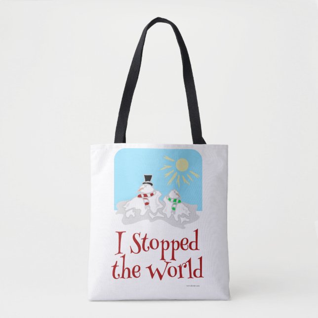 Bolso De Tela Detuve Al Hombre De Nieve Del Mundo (Anverso)