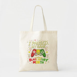 Bolso De Tela Detuve mi juego para celebrar la historia negra