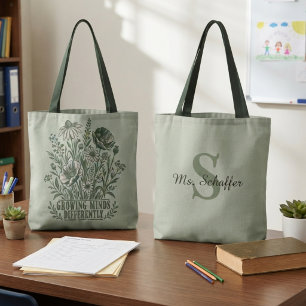 Bolso De Tela Devota Sabiduría Botánica Crece Mentes