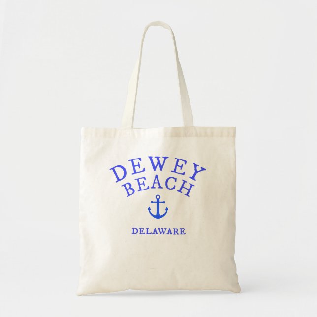 Bolso De Tela Dewey Beach, Delaware Sea Town Tee, Náuticas (Frente)