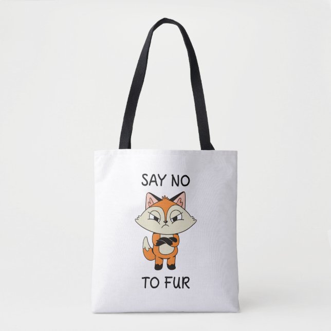 Bolso De Tela Di no a Fur - Sad Fox (Anverso)