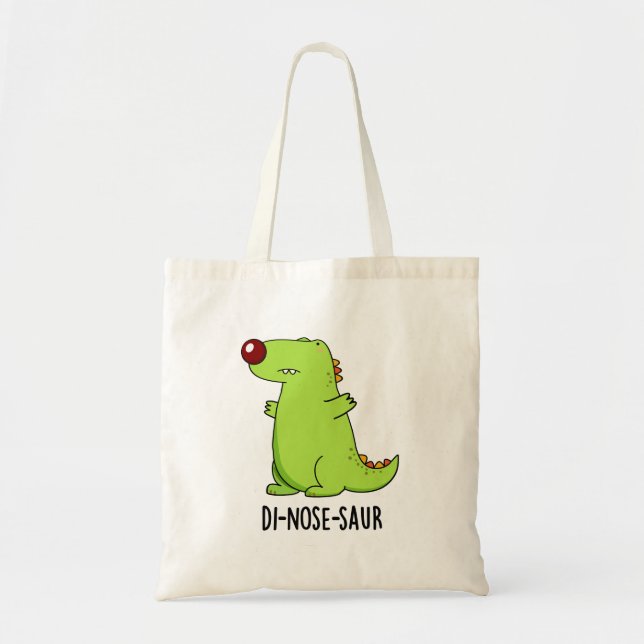 Bolso De Tela Di-nose-saur Funny Dinosaur Pun (Frente)