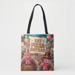 Bolso De Tela Día de Acción de Gracias con pizza