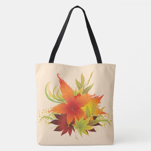 Bolso De Tela Día de Acción de Gracias de Autumn Leaves (Reverso)