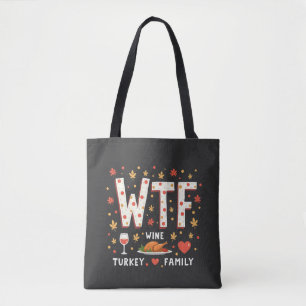 Bolso De Tela Día de Acción de Gracias divertida para la familia