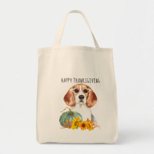 Bolso De Tela Día de Acción de Gracias Hipster Beagle Personaliz